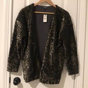 NWT Express Sparkle Sweater Sequin Jacket
